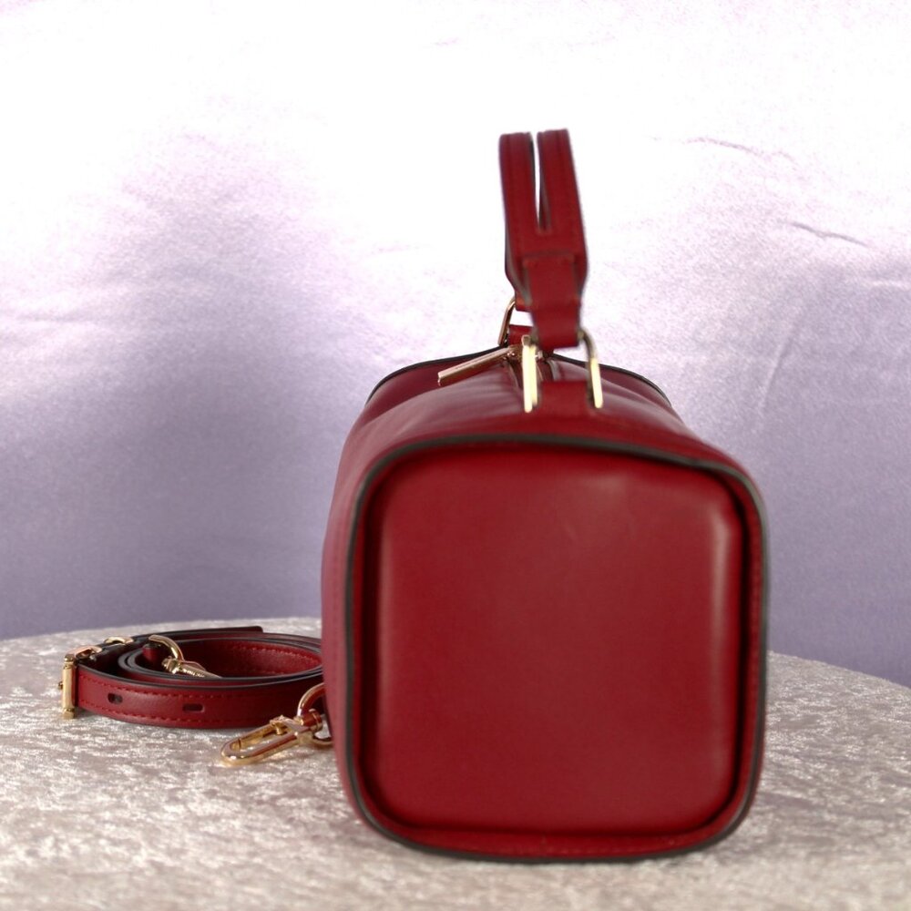Michael Kors Smooth Leather Barrel Satchel Crossbody – Oxblood Red – NWOT - Picture 5 of 11